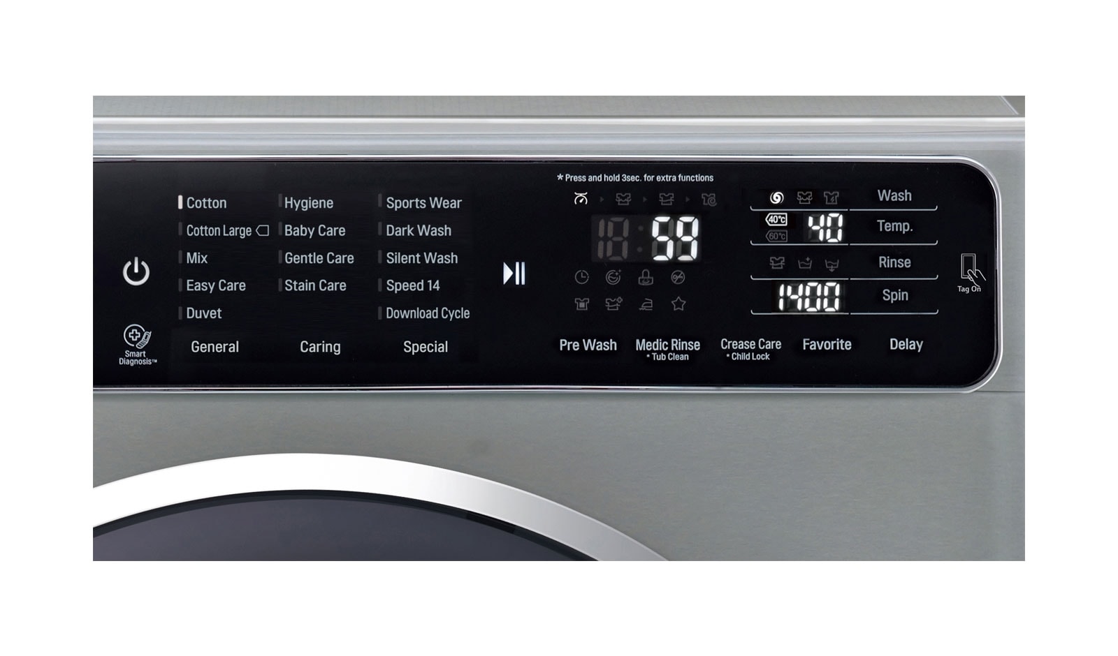 LG 10.5kg Yıkama "A+++ (- 40%)", 7kg Kurutma "A", 1400 Devir, Metalik, TrueSteam™ Buhar, Anti-Alerjik, FH4U1JBHK6N