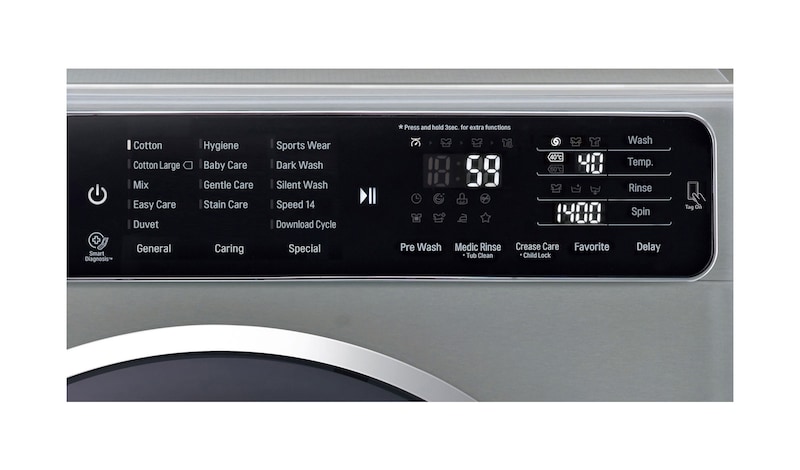 LG 10.5kg Yıkama "A+++ (- 40%)", 7kg Kurutma "A", 1400 Devir, Metalik, TrueSteam™ Buhar, Anti-Alerjik, FH4U1JBHK6N