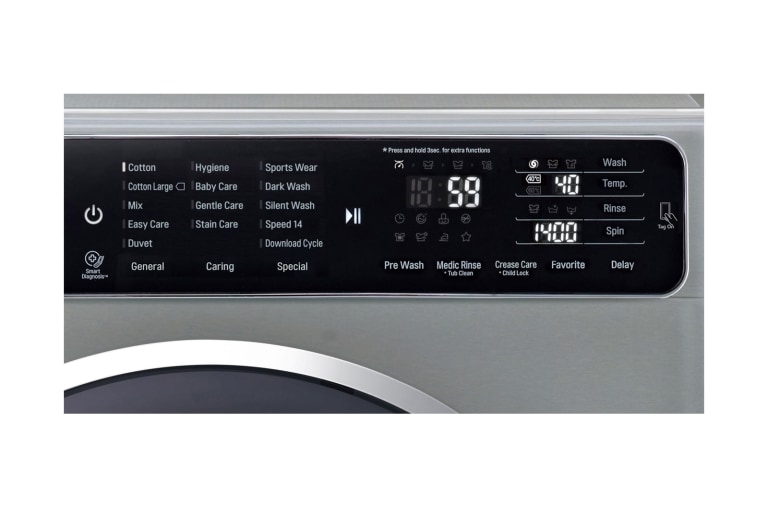 LG 10.5kg Yıkama "A+++ (- 40%)", 7kg Kurutma "A", 1400 Devir, Metalik, TrueSteam™ Buhar, Anti-Alerjik, FH4U1JBHK6N
