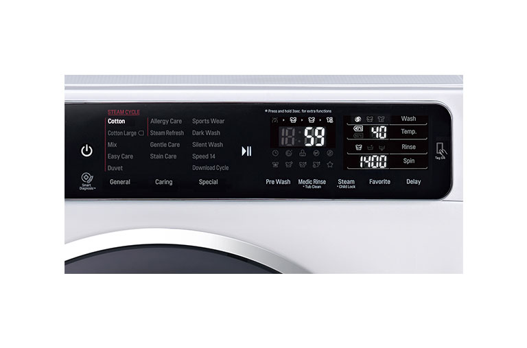LG 10kg Yıkama "A+++(-40%)", 1400 Devir, Beyaz, TrueSteam™ Buhar, Anti-Alerjik, TurboWash™, FH4U1JBSK2