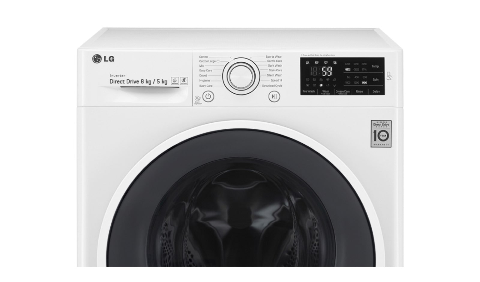 LG 8kg Yıkama "A+++(-40%)", 5kg Kurutma "A", 1400 Devir, Beyaz, HybridSteam™ Buhar, Anti-Alerjik, FH4U2TDHP1N