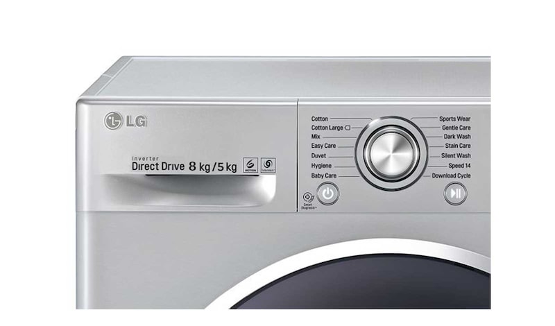 LG 8kg Yıkama "A+++(-40%)", 5kg Kurutma "A", 1400 Devir, Metalik, HybridSteam™ Buhar, Anti-Alerjik, FH4U2TDHP5N