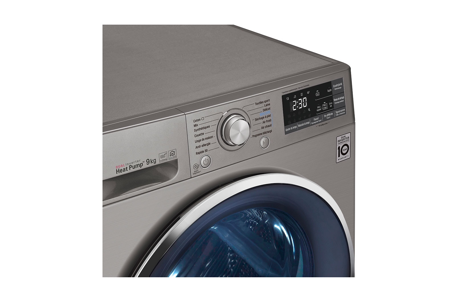 LG 9 Kg Çift İnverter Kurutucu, Kurutma sensörü, ThinQ (Wi-Fi), RC90U2EV2W