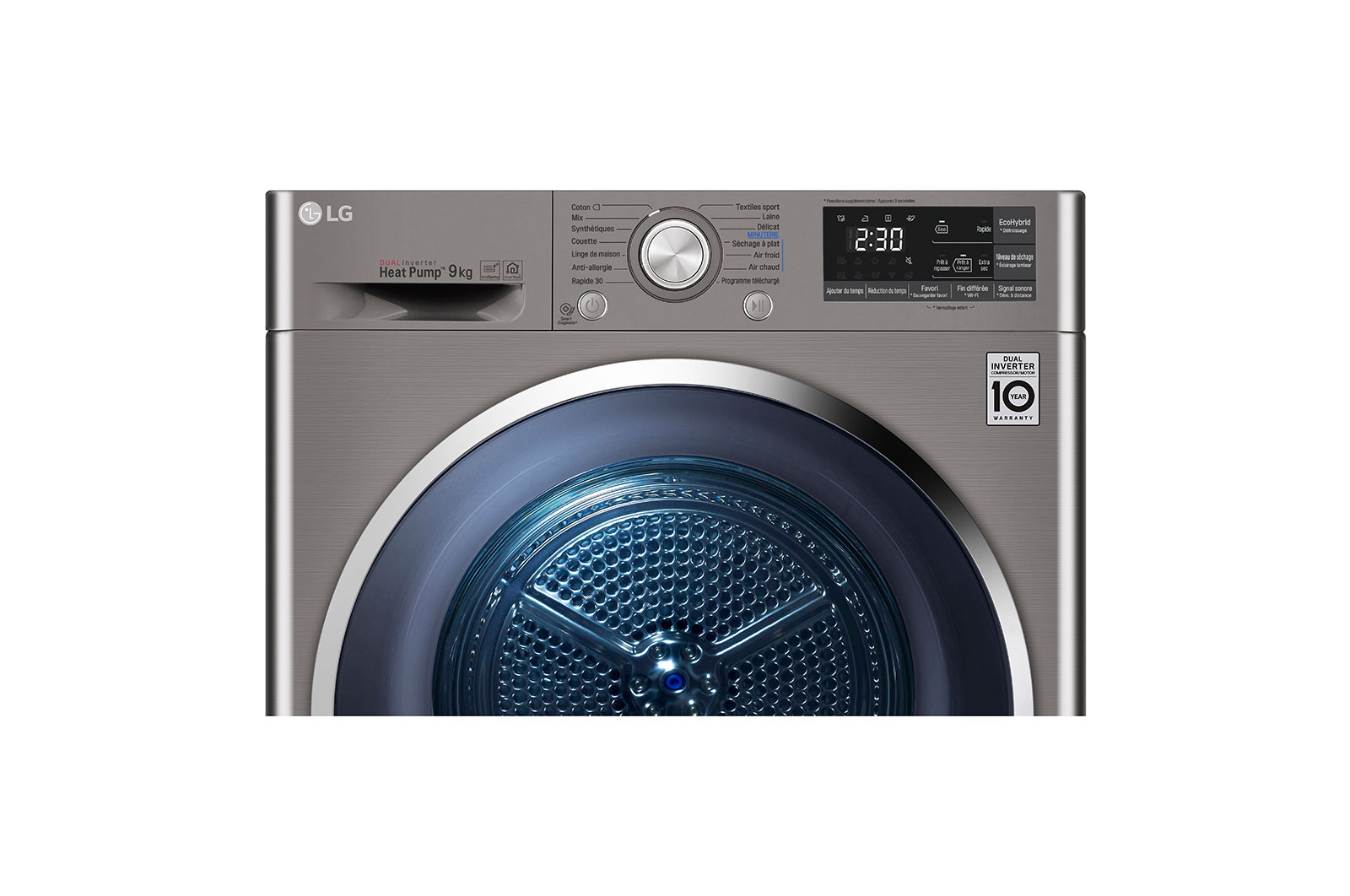 LG 9 Kg Çift İnverter Kurutucu, Kurutma sensörü, ThinQ (Wi-Fi), RC90U2EV2W
