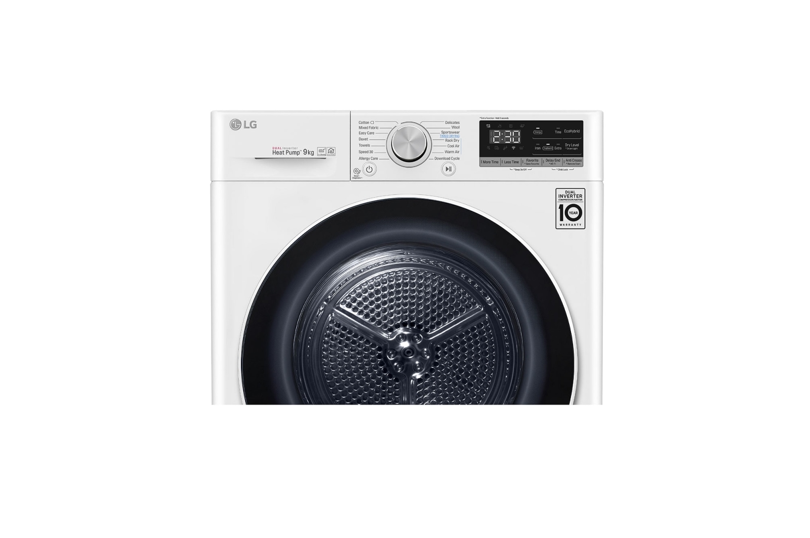 LG Kurutma Makinesi 9 Kg  Çift İnverter Kurutucu ThinQ  Wi-Fi Enerji Sınıfı  A+++(-%10) Beyaz, RC90V9AV2W
