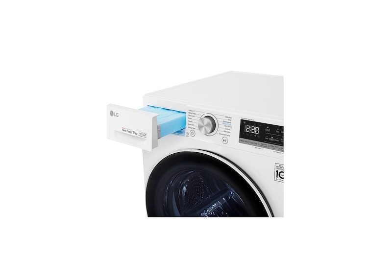 LG Kurutma Makinesi 9 Kg Çift İnverter Kurutucu ThinQ Wi-Fi Enerji Sınıfı A+++(-%10) Beyaz, RC90V9AV2W