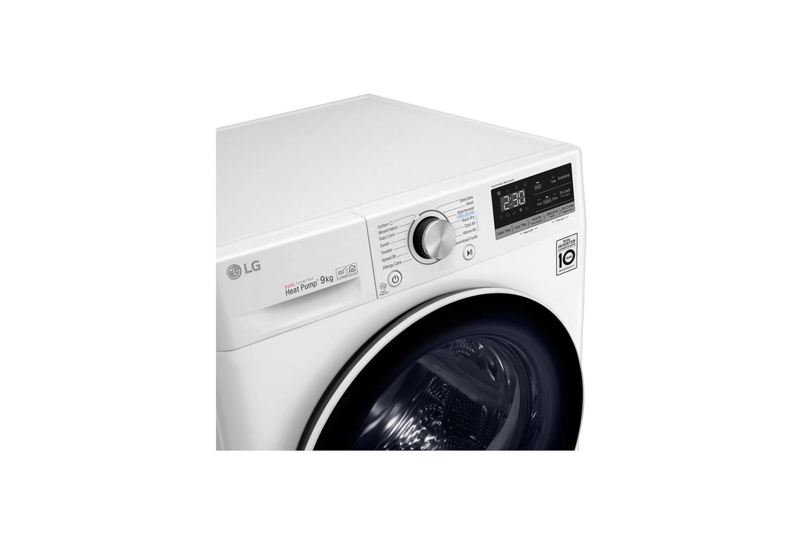 LG Kurutma Makinesi 9 Kg  Çift İnverter Kurutucu ThinQ  Wi-Fi Enerji Sınıfı  A+++(-%10) Beyaz, RC90V9AV2W