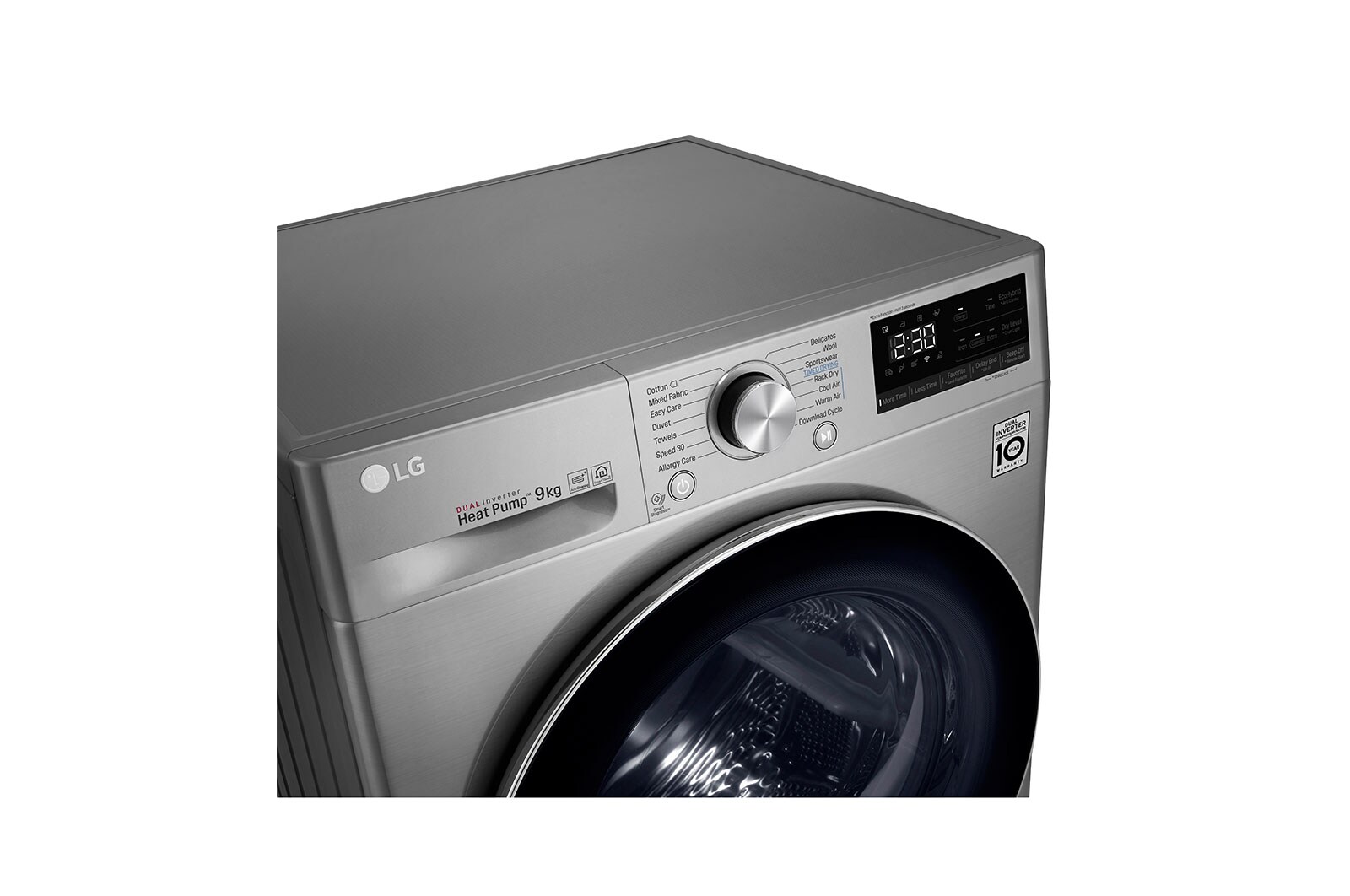 LG Kurutma Makinesi 9 Kg  Çift İnverter Kurutucu ThinQ  Wi-Fi Enerji Sınıfı  A+++(-%10) Metalik Gri, RC90V9EV2W