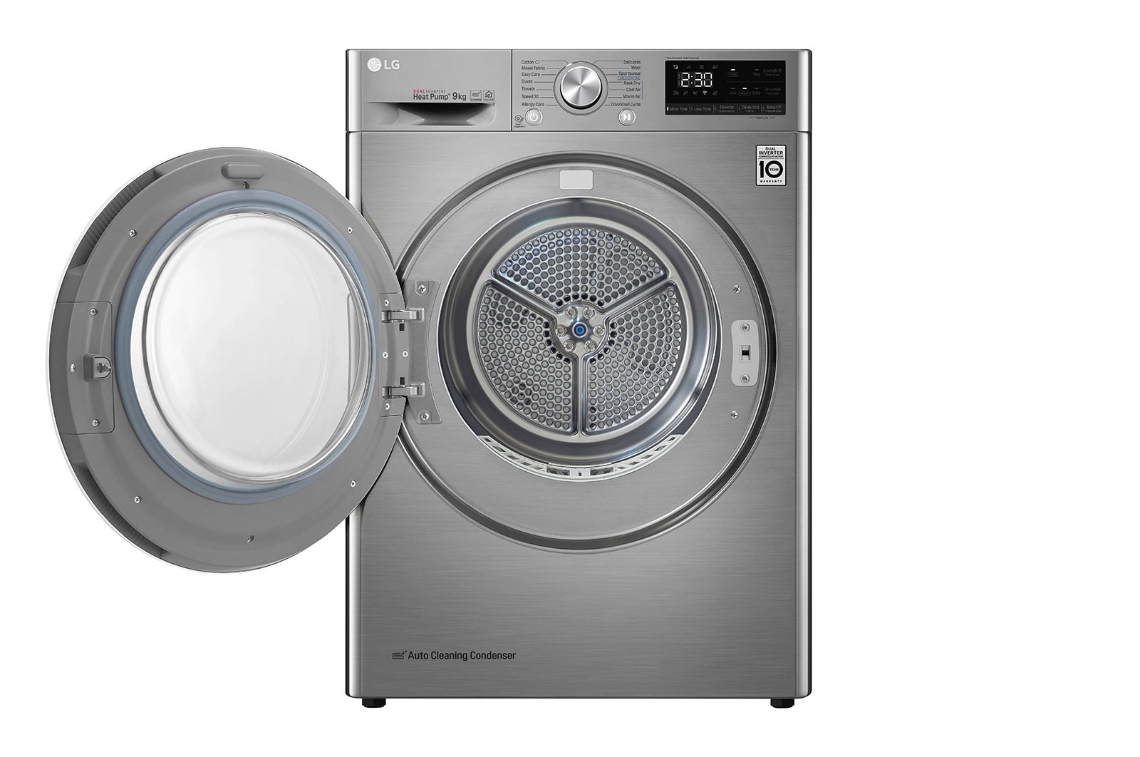LG Kurutma Makinesi 9 Kg  Çift İnverter Kurutucu ThinQ  Wi-Fi Enerji Sınıfı  A+++(-%10) Metalik Gri, RC90V9EV2W