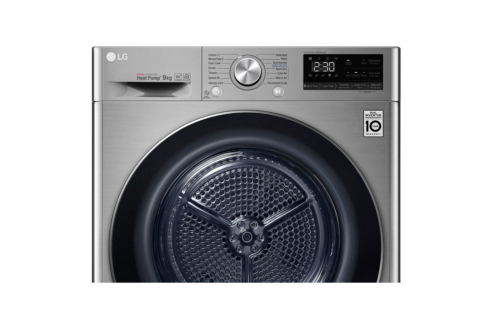 LG Kurutma Makinesi 9 Kg  Çift İnverter Kurutucu ThinQ  Wi-Fi Enerji Sınıfı  A+++(-%10) Metalik Gri, RC90V9EV2W