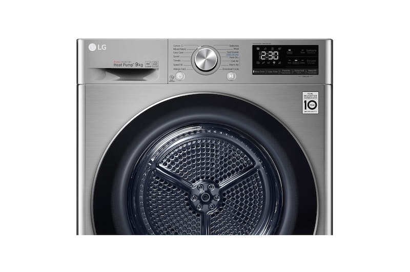 LG Kurutma Makinesi 9 Kg  Çift İnverter Kurutucu ThinQ  Wi-Fi Enerji Sınıfı  A+++(-%10) Metalik Gri, RC90V9EV2W