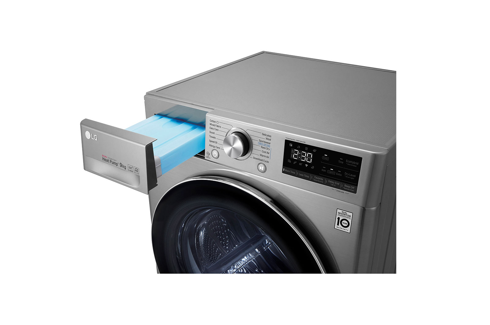 LG Kurutma Makinesi 9 Kg  Çift İnverter Kurutucu ThinQ  Wi-Fi Enerji Sınıfı  A+++(-%10) Metalik Gri, RC90V9EV2W