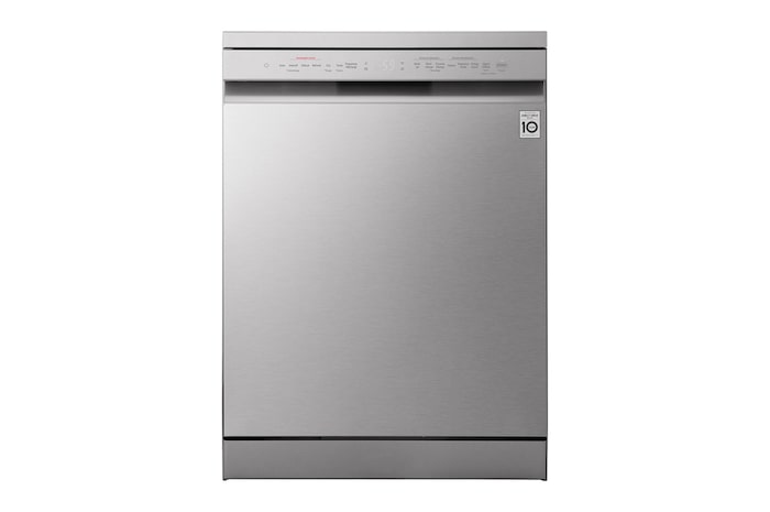 LG Bulaşık Makinesi | Üstün Buhar Teknolojisi | Yapay Zeka Destekli | Ayarlanabilir 3 Raflı | Parlak Gri Renk, DFC533FV için önden görünüm