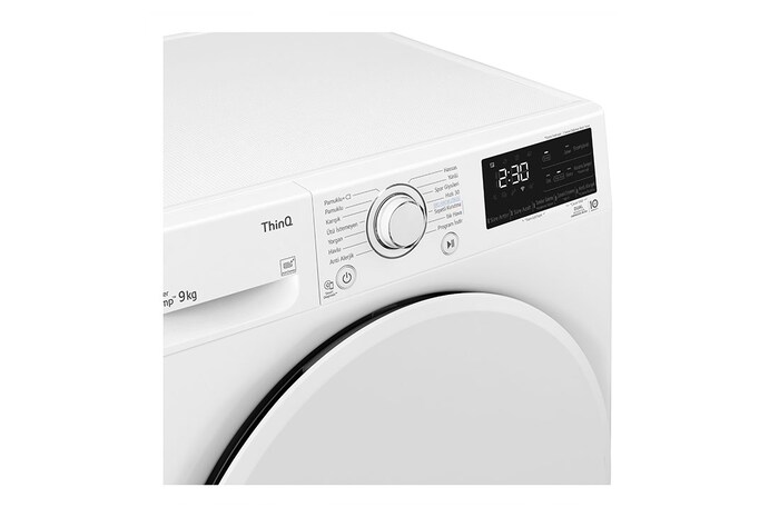 LG 9 Kg Kurutma Makinesi | Enerji Tasarrufu 9 kg İkili Isı Pompası ile Üstün Kurutma | Gümüş , RH90V3AV0N