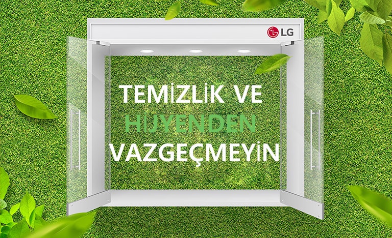 Yeşil fonda "Temizlik ve Hijyenden Vazgeçmeyin" ibaresi.