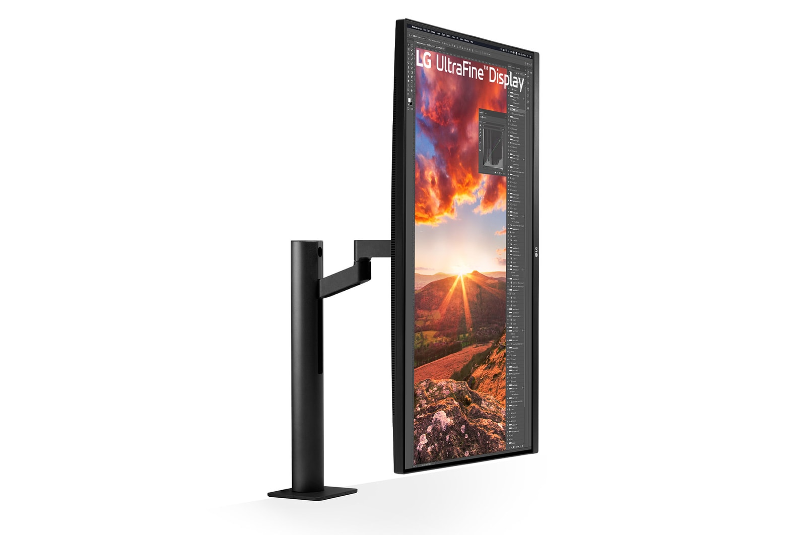 perspective view with the display pivoting 90 degrees