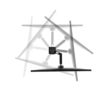top view with monitor swiveled ± 280˚