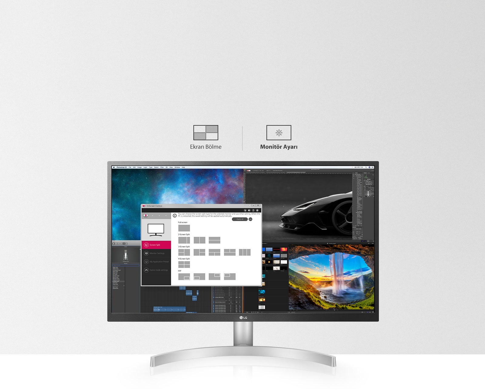 LED Monitör HDR 10 27 İnç 5ms Tepki Süresi sRGB %98 4K 27UL500-W