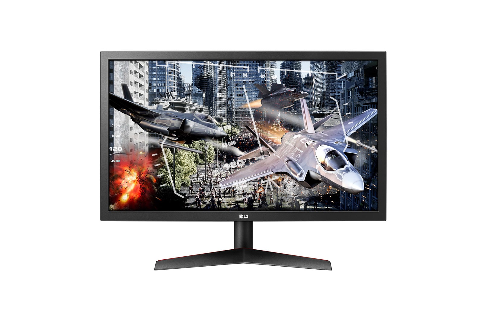 Ultragear 24 İnç Oyun Monitörü FreeSync 144Hz Yenileme Hızı ve 1ms Tepki Süresi Siyah 24GL600F-B için önden görünüm