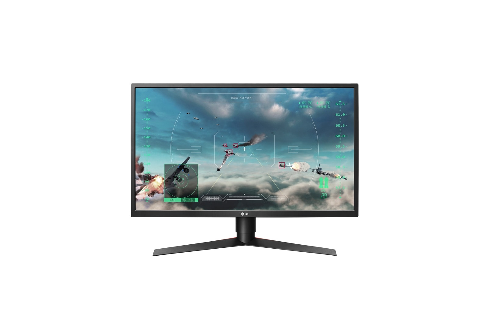 Oyun Monitörü 27 İnç FreeSync Full HD Ekran 240Hz Yenileme Hızı ve 1ms Tepki Süresi Siyah 27GK750F-B için önden görünüm