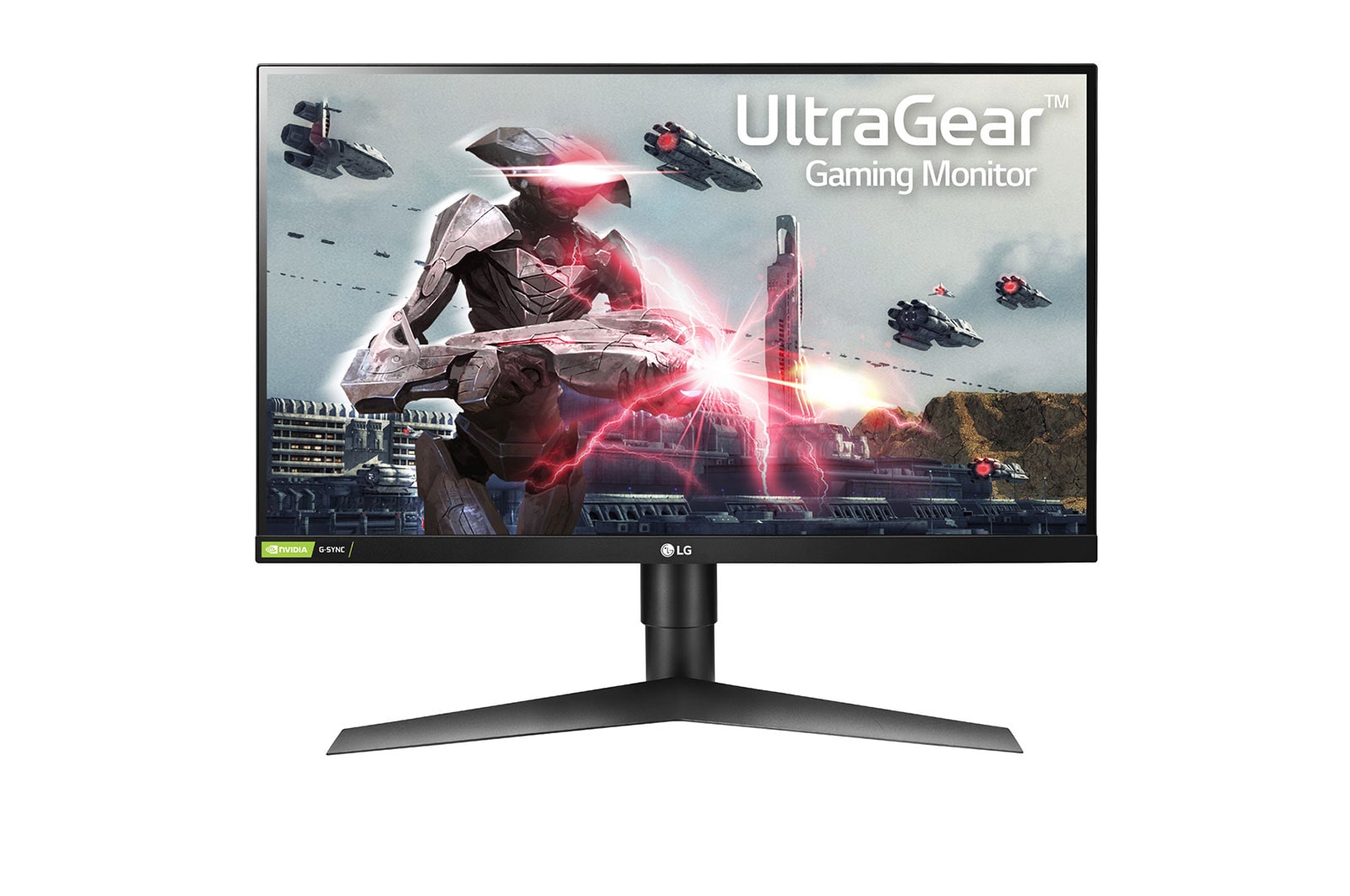 Ultragear 27 İnç Oyun Monitörü FreeSync 144Hz Yenileme Hızı ve 1ms Tepki Süresi 27GL650F-B için önden görünüm
