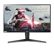 Ultragear 27 İnç Oyun Monitörü FreeSync 144Hz Yenileme Hızı ve 1ms Tepki Süresi 27GL650F-B için önden görünüm