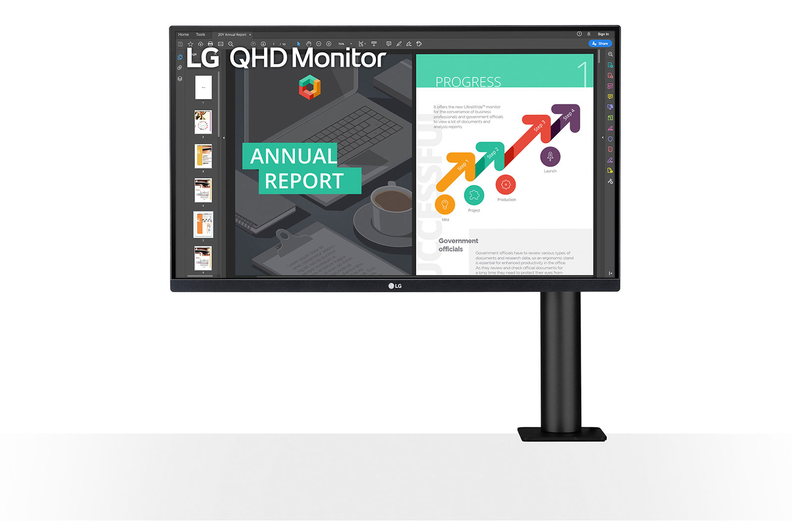 Monitör Kolu Sağda Olacak Şekilde Önden Görünüm