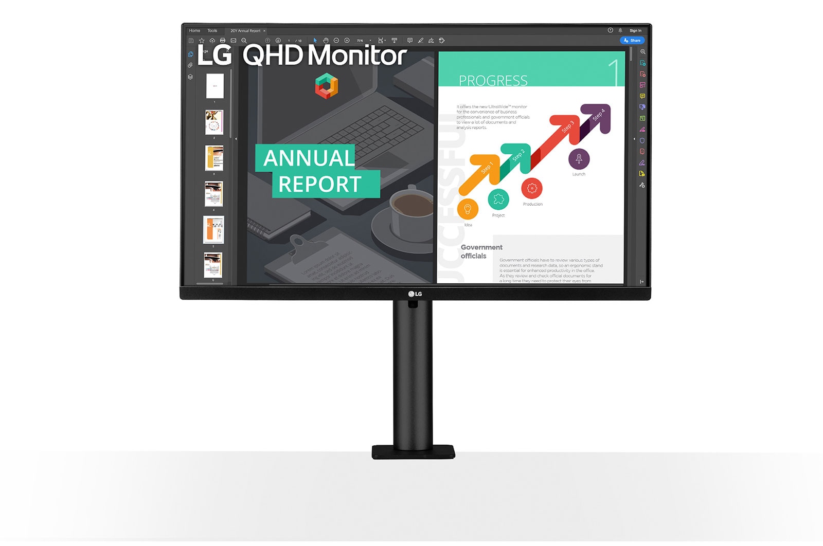 LG Ergo IPS Monitör 27 İnç Pivot QHD FreeSync Hareket Ettirilebilir Ekran 27QN880-B, 27QN880-B