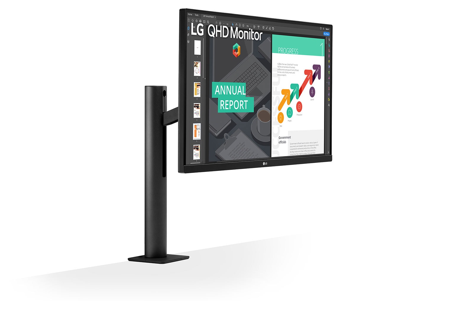 LG Ergo IPS Monitör 27 İnç Pivot QHD FreeSync Hareket Ettirilebilir Ekran 27QN880-B, 27QN880-B