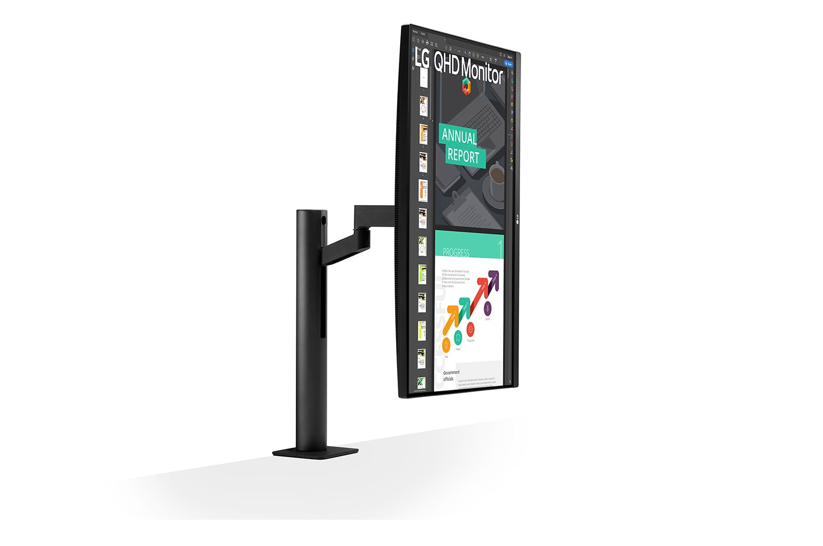 LG Ergo IPS Monitör 27 İnç Pivot QHD FreeSync Hareket Ettirilebilir Ekran 27QN880-B, 27QN880-B