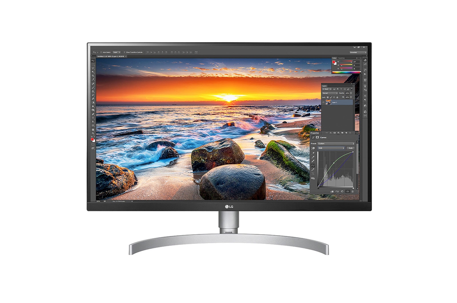 UHD 4K HDR Monitör 27 İnç VESA DisplayHDR™ 400 5ms Tepki Süresi 27UL850-W için önden görünüm