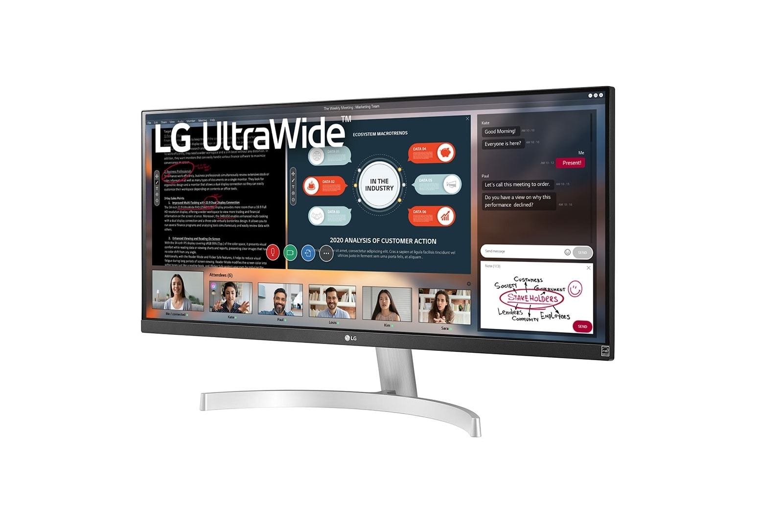 LG UltraWide Full HD Monitör 29 İnç AMD Radeon FreeSync™ 5ms Tepki Süresi 29WN600-W, 29WN600-W