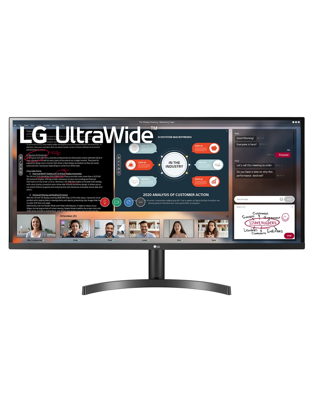 UltraWide™ 34 İnç Full HD Monitör 5ms Tepki Süresi Siyah HDR 10