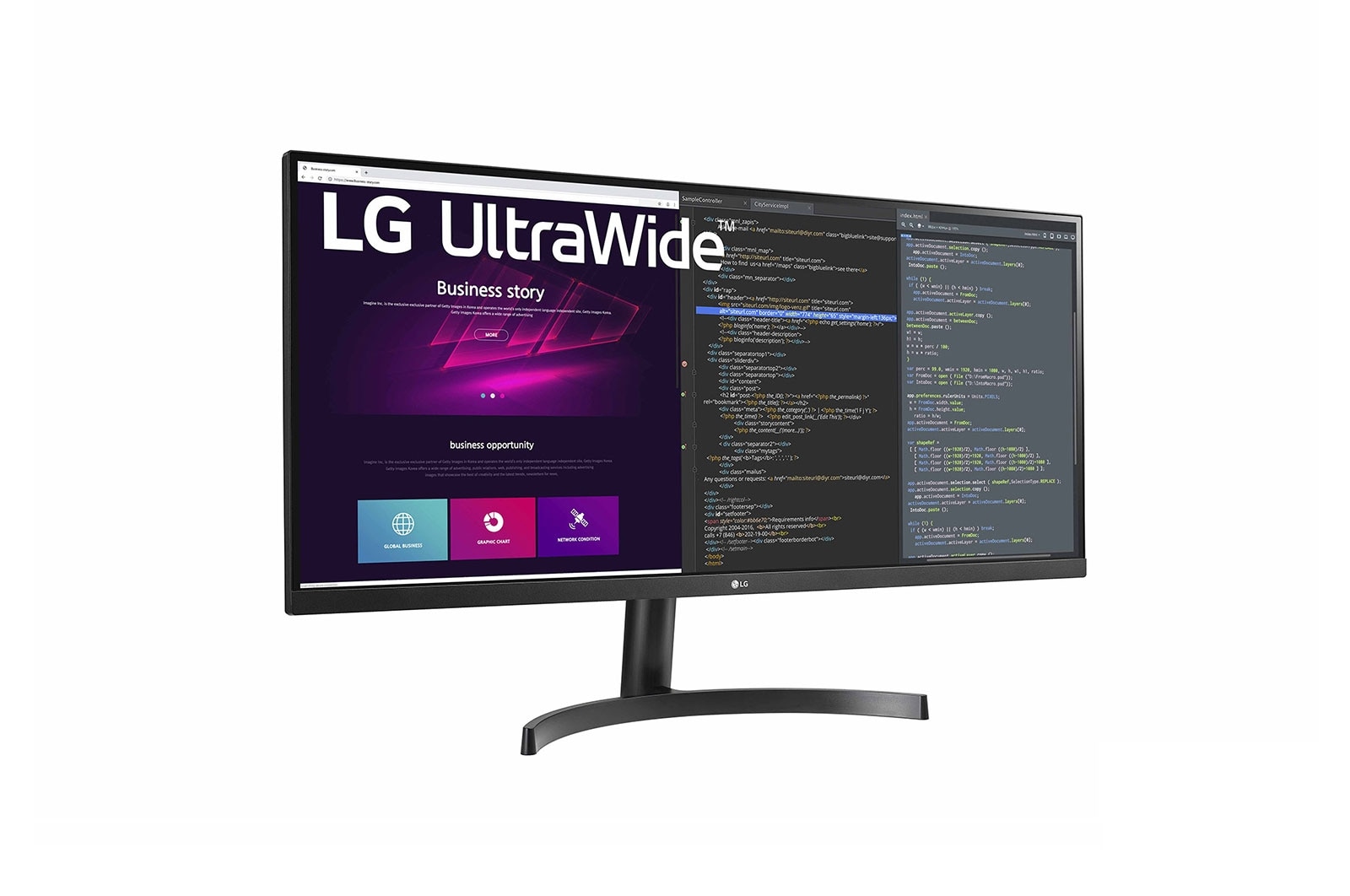 LG UltraWide Monitor 34 İnç QHD AMD FreeSync HDR 10  Hareket Ettirilebilir Ekran, 34WN700-B