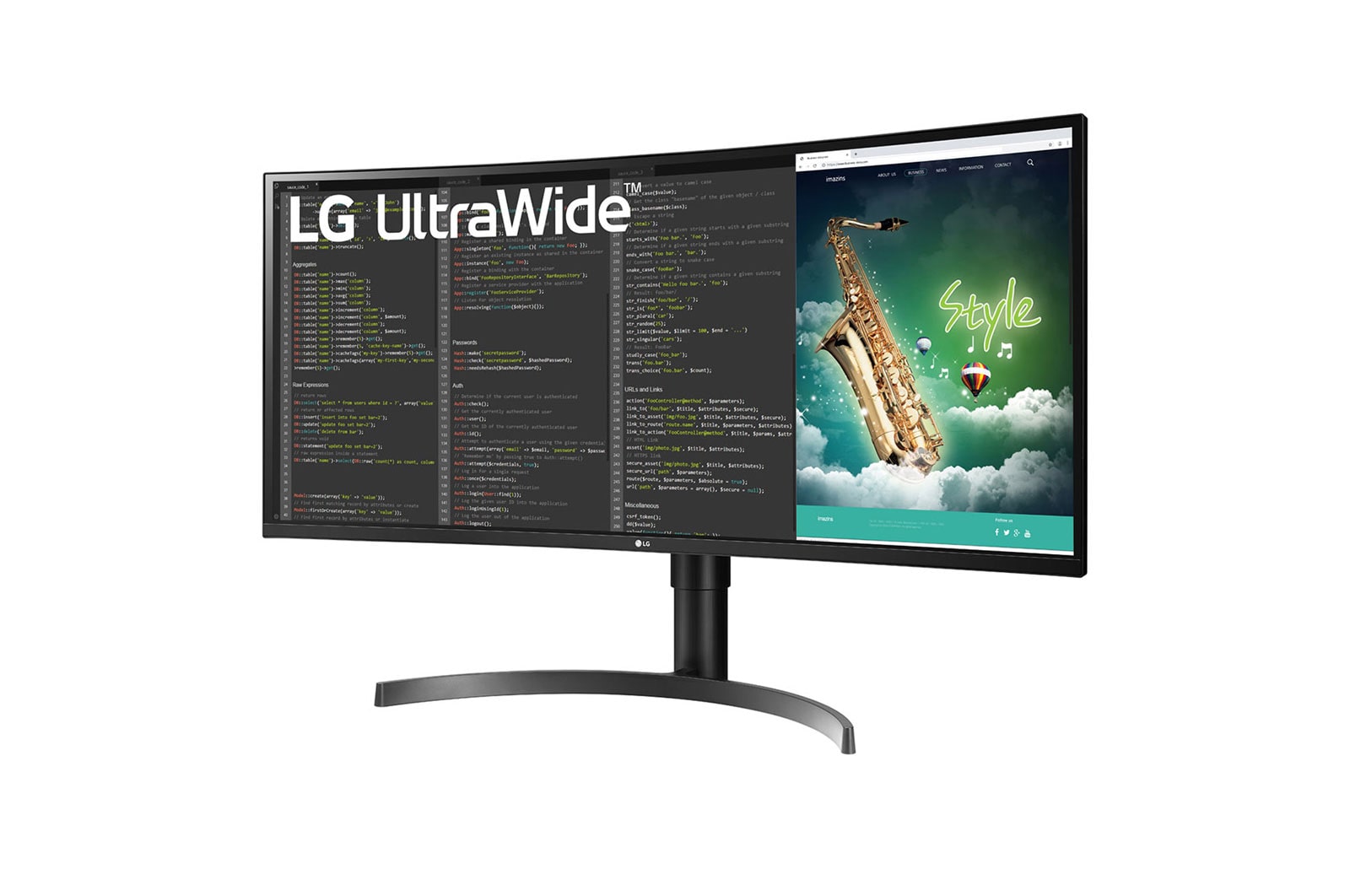 LG UltraWide 35 İnç LED Monitör QHD HDR Kavisli Panel AMD  5ms Tepki Süresi, 35WN75C-B
