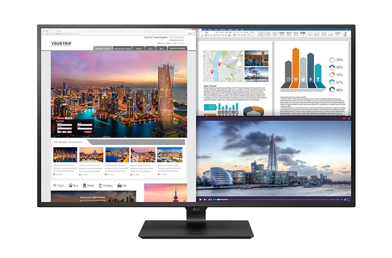 LED Monitör UHD IPS Panel 43 İnç 60Hz Yenileme Hızı ve 8ms Tepki Süresi 4K HDMI 43UD79-B için önden görünüm