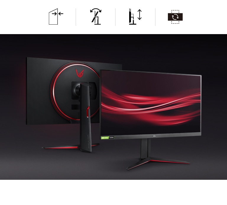 Yüksekliği, Eğimi ve Ekseni Ayarlanabilir Standa Sahip Şık ve Neredeyse Çerçevesiz Tasarımda Monitör.