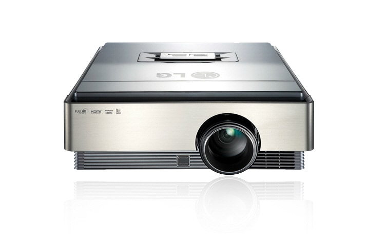 Full HD, Polarize Gözlüklü Cinema 3D Projektör LG CF3D, tek lenste üretilebilen en yüksek miktar olan 2500 Lumens parlaklığa ve yüksek kontrast oranına sahip. CF3D için önden görünüm