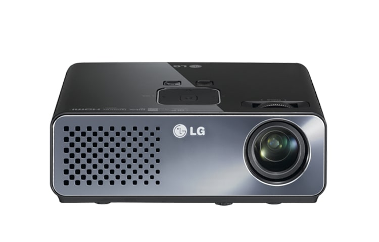 Ultra kompakt, hafif ve sessiz WXGA (1280x800) çözünürlüklü LG HW300G, 300 Lumens parlaklığa ve HDMI bağlantısına sahip. HW300G için önden görünüm