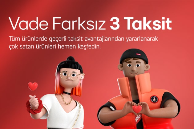 Tüm Ürünlerde Vade Farksız 3 Taksit Fırsatı
