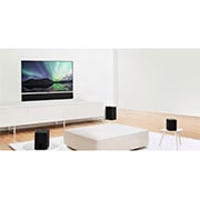 Soundbar’ın subwoofer ile önden görünümü.