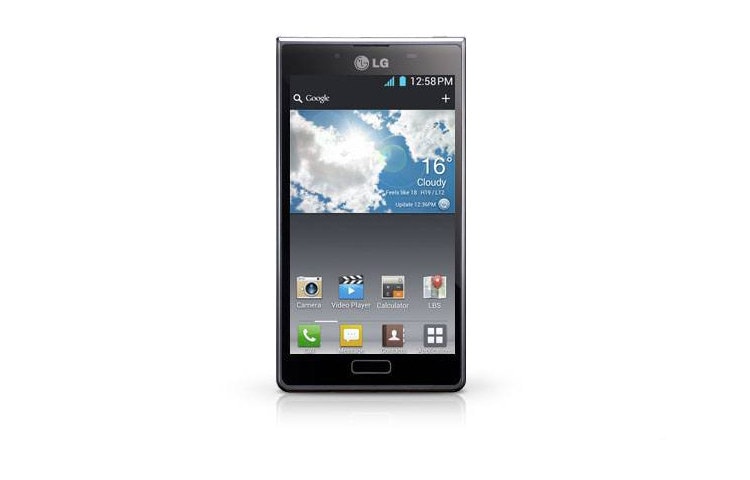 LG NOVA Display, 1GHz işlemci ve 5MP kameralı akıllı telefon P705 LG Optimus L7 için önden görünüm