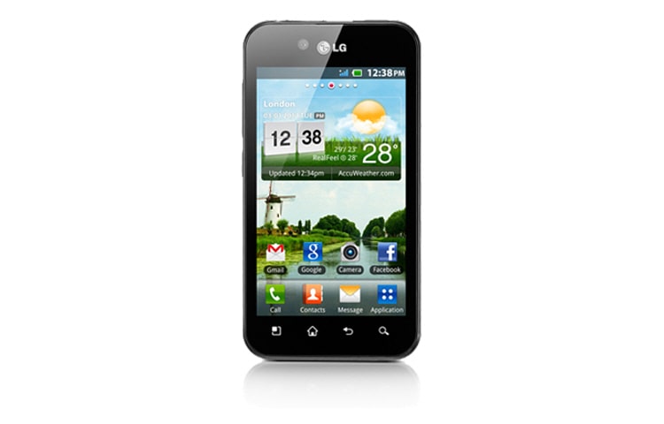 Sıradan Olma, Optimus Dünyasına Katıl! P970 LG Optimus Black için önden görünüm