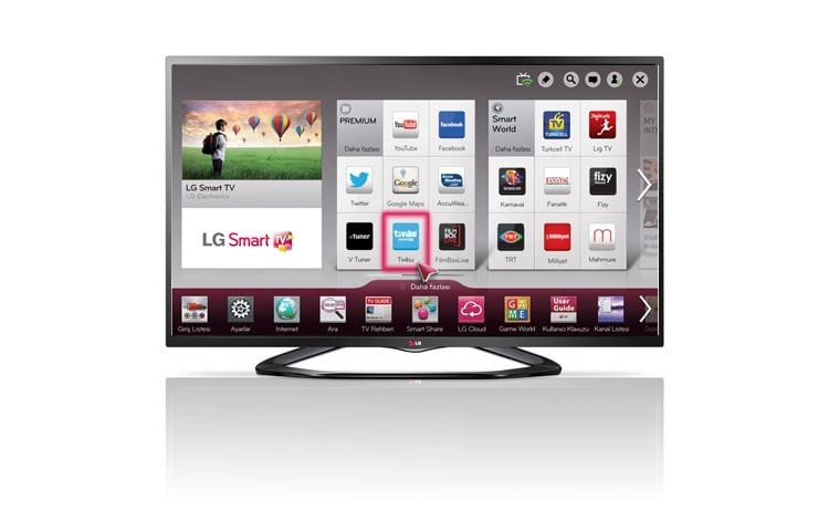 32&#34; LED Smart TV; Dahili Wi-Fi, Dahili Uydu Alıcısı, MCI 100 Hz gibi özelliklere sahip. 32LN575S için önden görünüm