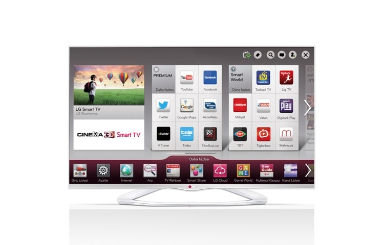 42&#34; LED CINEMA 3D SMART TV; 4 ADET CINEMA 3D GÖZLÜK, 2 ADET DUAL PLAY GÖZLÜĞÜ, DAHİLİ WI-FI, DAHİLİ HD UYDU ALICISI, SUBWOOFER, MCI 400 HZ GİBİ ÖZELLİKLERİ CINEMA SCREEN TASARIMI İLE BİRLEŞTİRİYOR. 42LA667S için önden görünüm