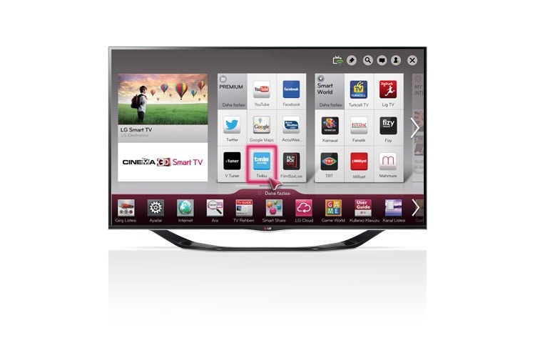 47&#34; LED Cinema 3D Smart TV; 4 adet Cinema 3D Gözlük, 2 adet Dual Play Gözlük, Dahili Wi-Fi, Dahili HD Uydu Alıcısı, Subwoofer, MCI 400 HZ gibi özellikleri Cinema Screen Tasarımı ile birleştiriyor. 47LA690S için önden görünüm
