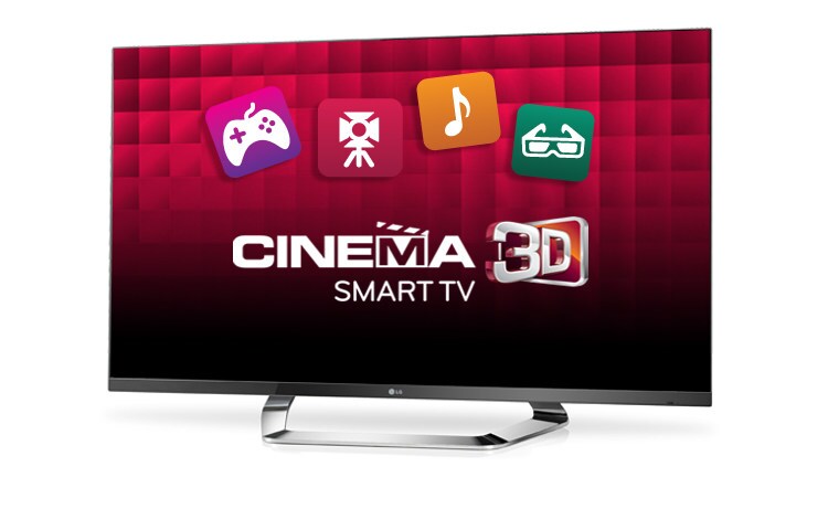 47&#34; LED Cinema 3D Smart TV; Magic Motion kumanda, 6 adet FPR gözlük, dahili Wi-Fi, MCI 800Hz gibi özellikleri CINEMA SCREEN tasarımı ile birleştiriyor. 47LM760S için önden görünüm