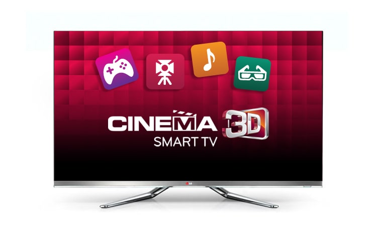 47&#34; LED Cinema 3D Smart TV; Magic Motion kumanda, 6 adet FPR gözlük, dahili Wi-Fi, MCI 800Hz gibi özellikleri CINEMA SCREEN tasarımı ile birleştiriyor. 47LM860V için önden görünüm