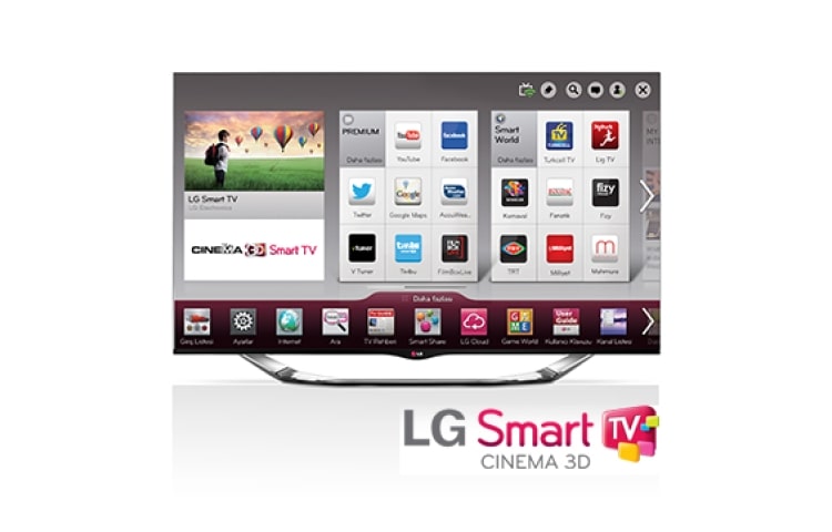 55&#34; LED CINEMA 3D SMART TV; 4 ADET CINEMA 3D GÖZLÜK, 2 ADET DUAL PLAY GÖZLÜĞÜ, DAHİLİ KAMERA, DAHİLİ WI-FI, DAHİLİ HD UYDU ALICISI, SUBWOOFER, MCI 800 HZ GİBİ ÖZELLİKLERİ CINEMA SCREEN TASARIMI İLE BİRLEŞTİRİYOR. 55LA860V için önden görünüm
