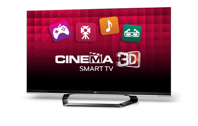 55&#34; LED Cinema 3D Smart TV; Magic Motion kumanda, 4 adet FPR gözlük, dahili Wi-Fi, MCI 400Hz gibi özellikleri CINEMA SCREEN tasarımı ile birleştiriyor. 55LM660S için önden görünüm